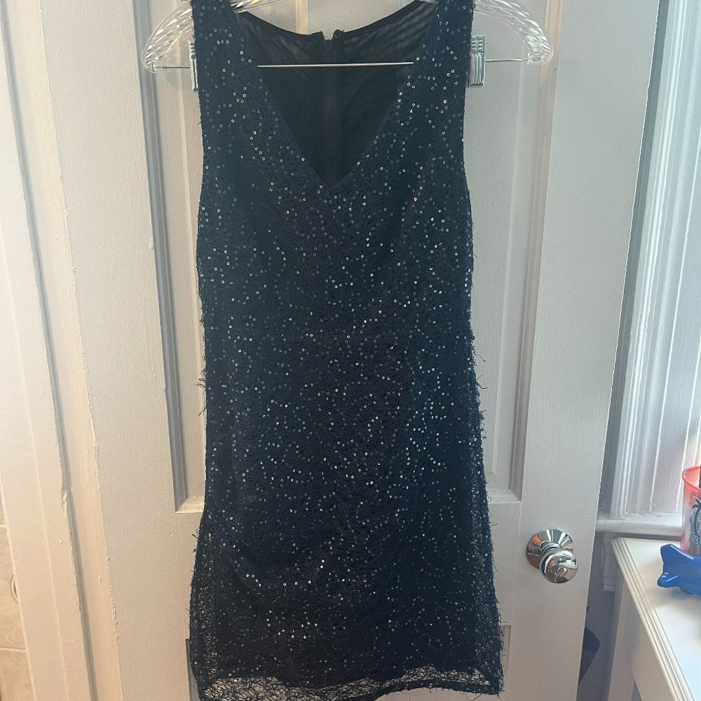 Alicia + Olivia V-Neck Mini Dress